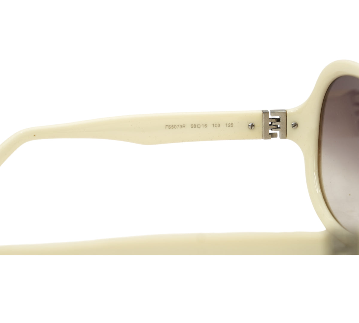 Fendi  Ivory Baguette Round Sunglasses