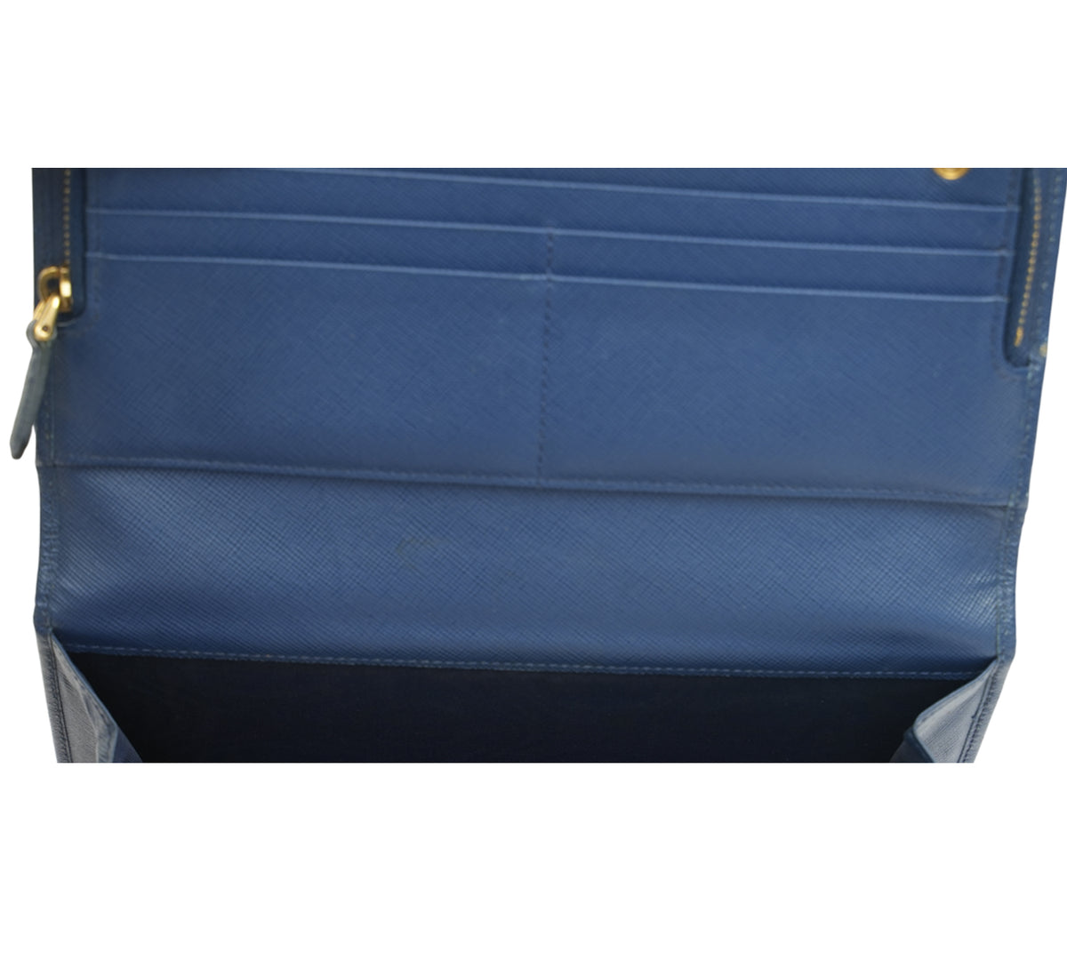 Prada  Navy Blue Saffiano Metal Leather Long Wallet
