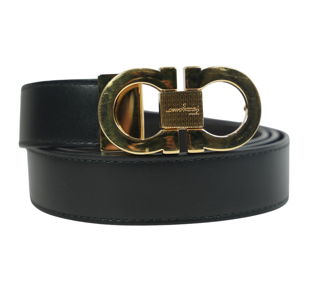Black Reversible & Adjustable Gancini Belt Size - 95 Cm
