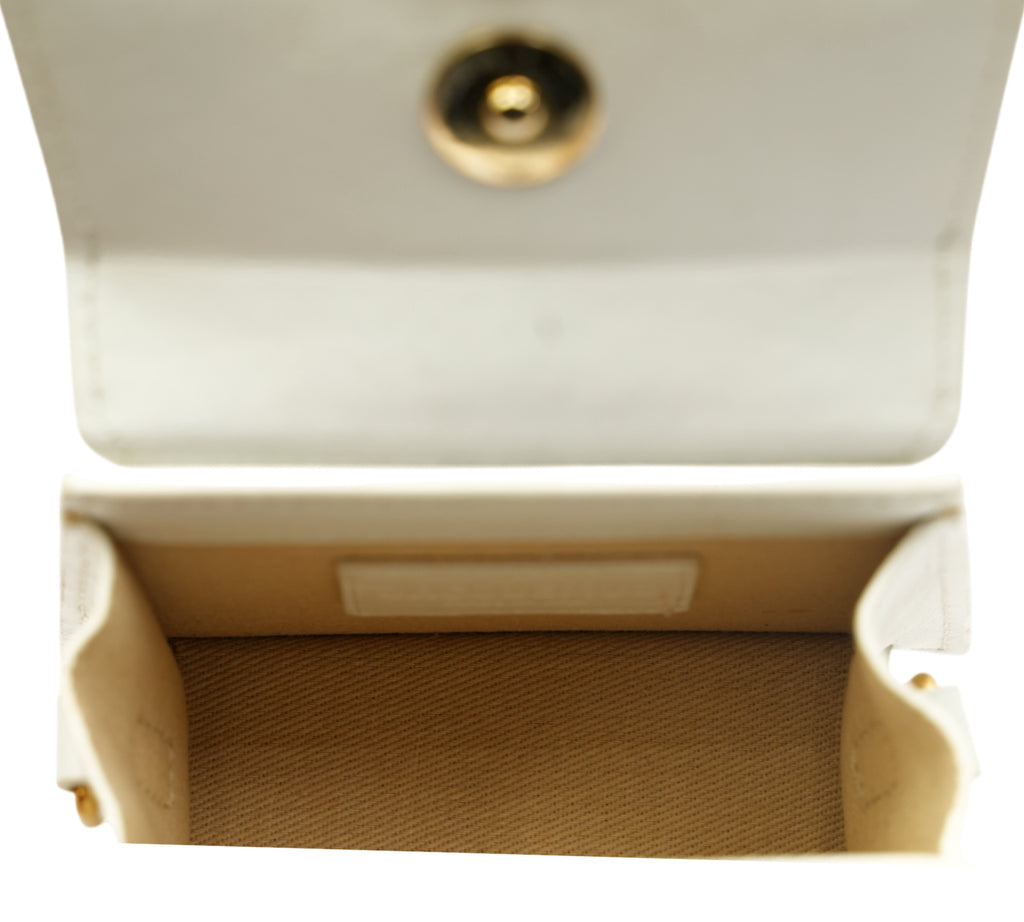 White Le Chiquito Mini Leather Top Handle Bag