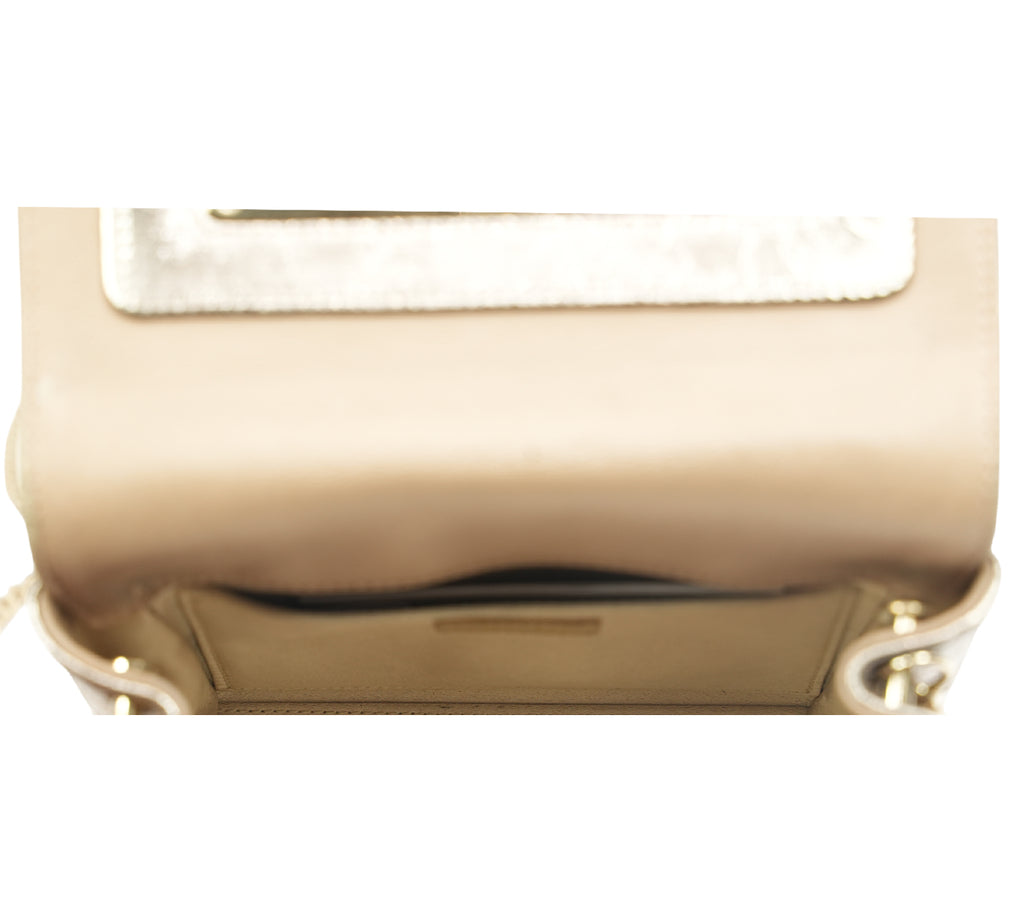Metallic Gold Leather Ava Crossbody Bag
