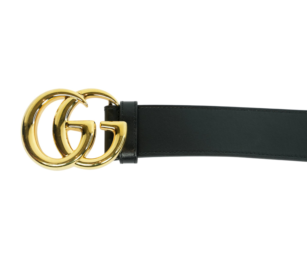 GG Marmont Black Leather Belt Size - 90 Cm