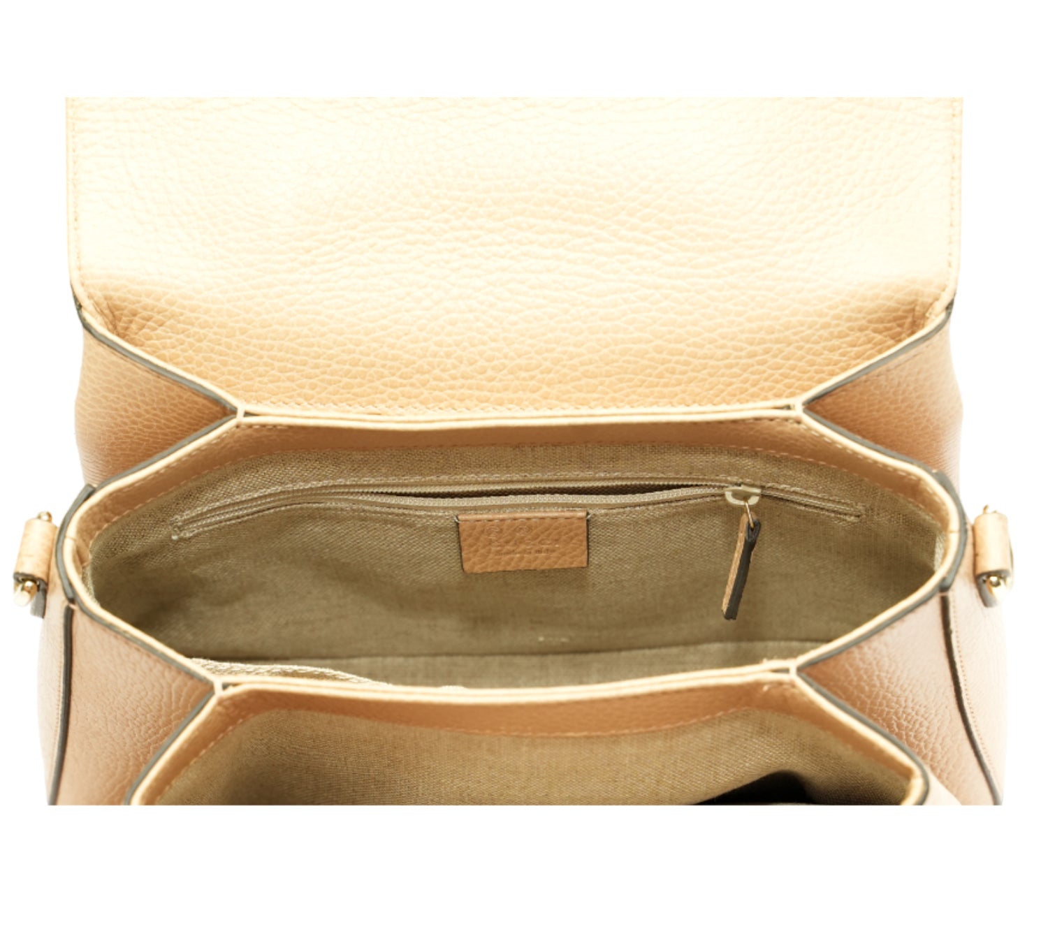 Camelia Beige Dollar Calfskin Interlocking G Top Handle Bag