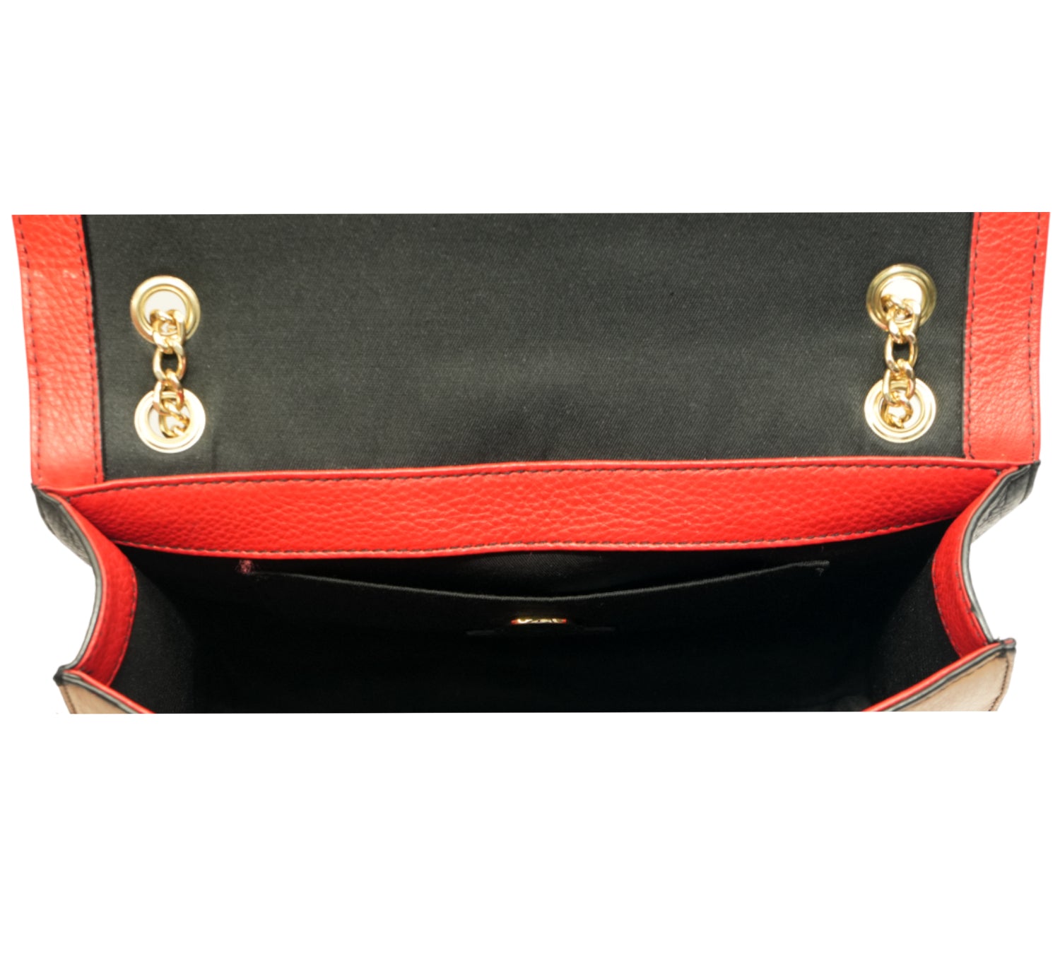 Borsa Vitello Pebble Grain Color-Block Shoulder Bag