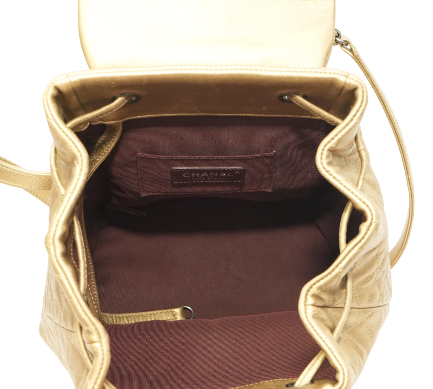 Chanel   Vintage Small Duma Gold Metallic Backpack