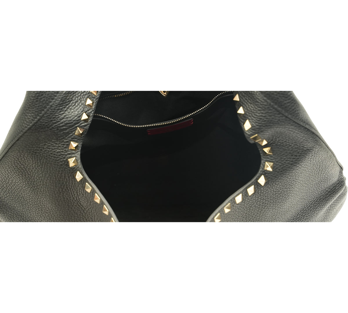 Valentino  Garavani Rockstud Flip-Lock Grainy Leather Hobo Bag