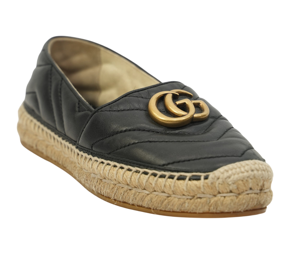 Gucci   Double G Matelassé Leather Espadrilles Size 35 - Eur