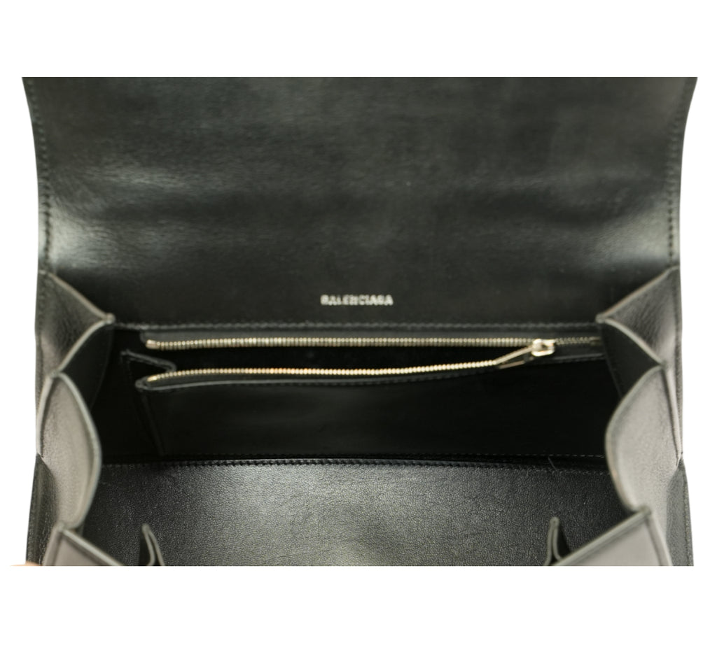 Black Hourglass Top Handle Bag