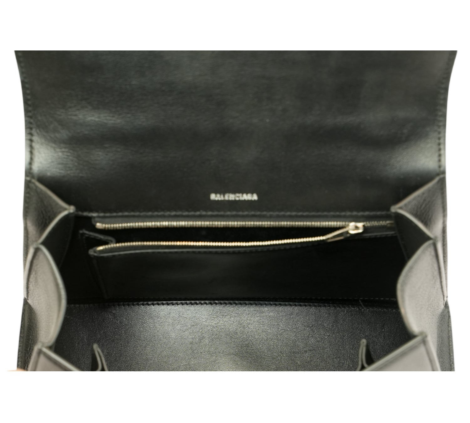 Black Hourglass Top Handle Bag