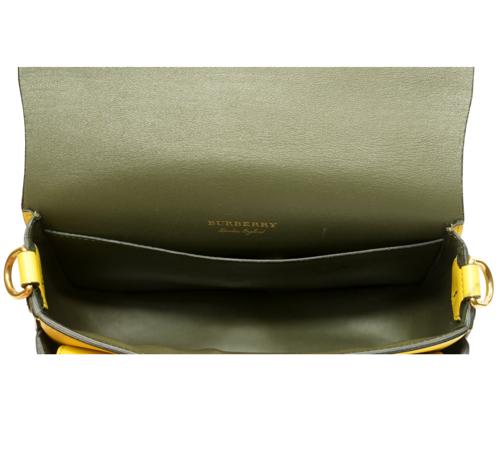 Lemon Yellow Leather Bridle Square Satchel