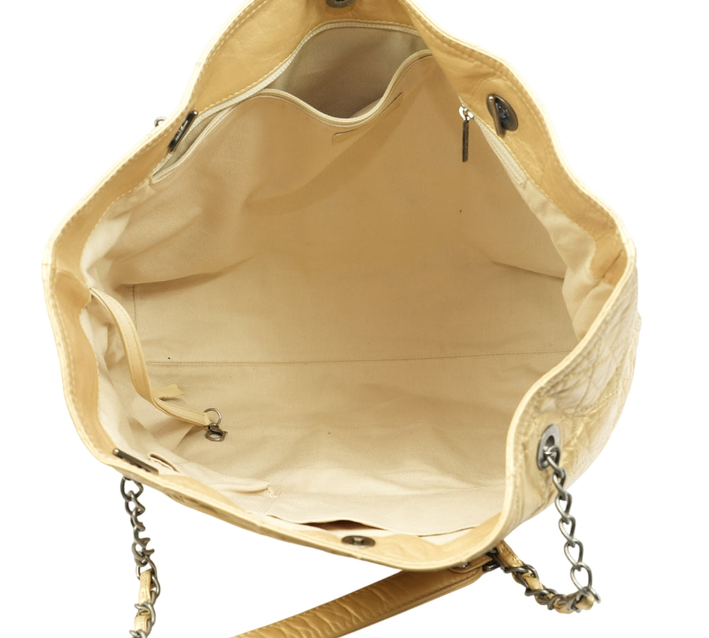 Distressed Cuir De Veau Shopping Tote