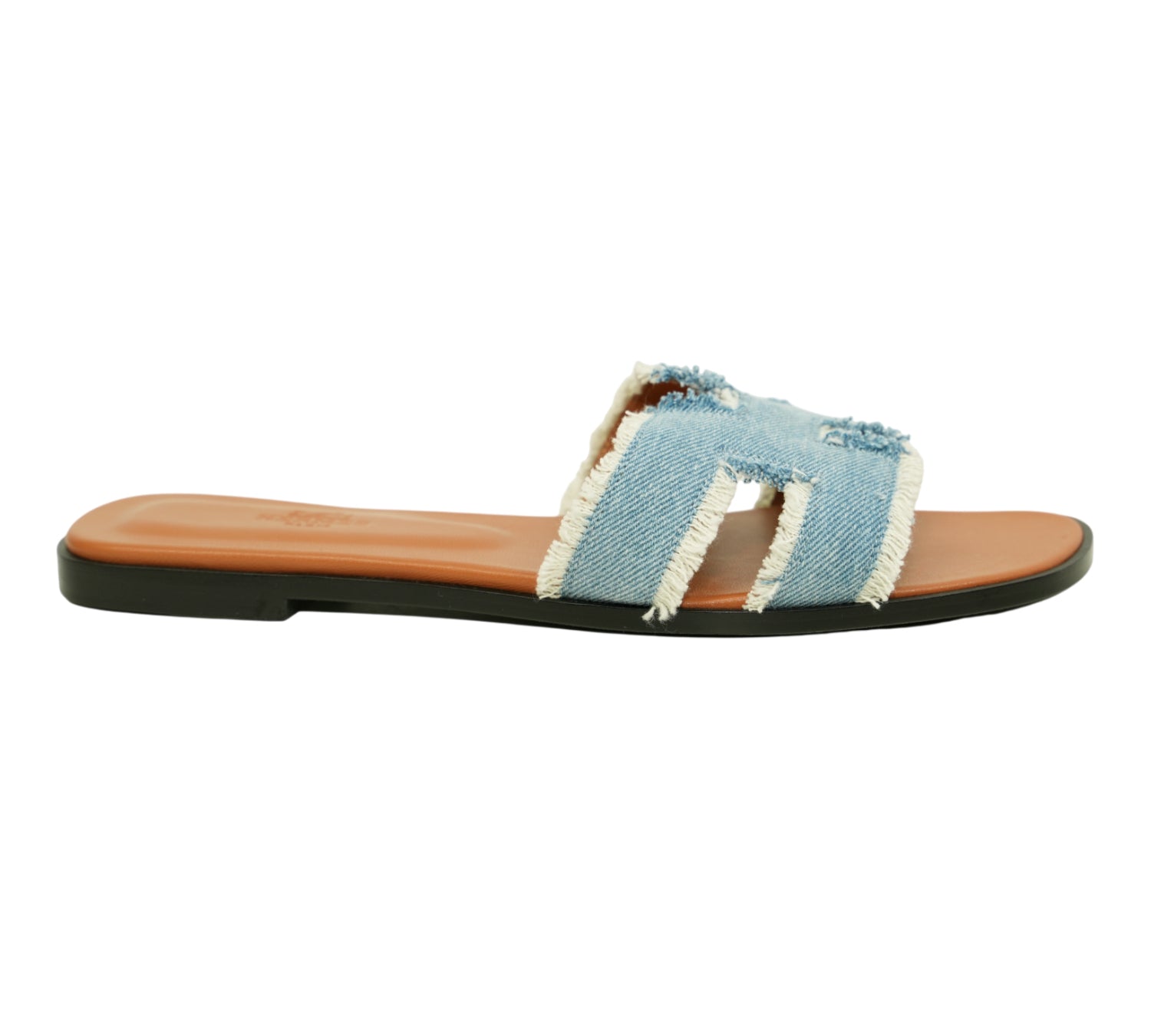 Bleu Clair Fringed Denim Oran Sandal Size 41 - Eur