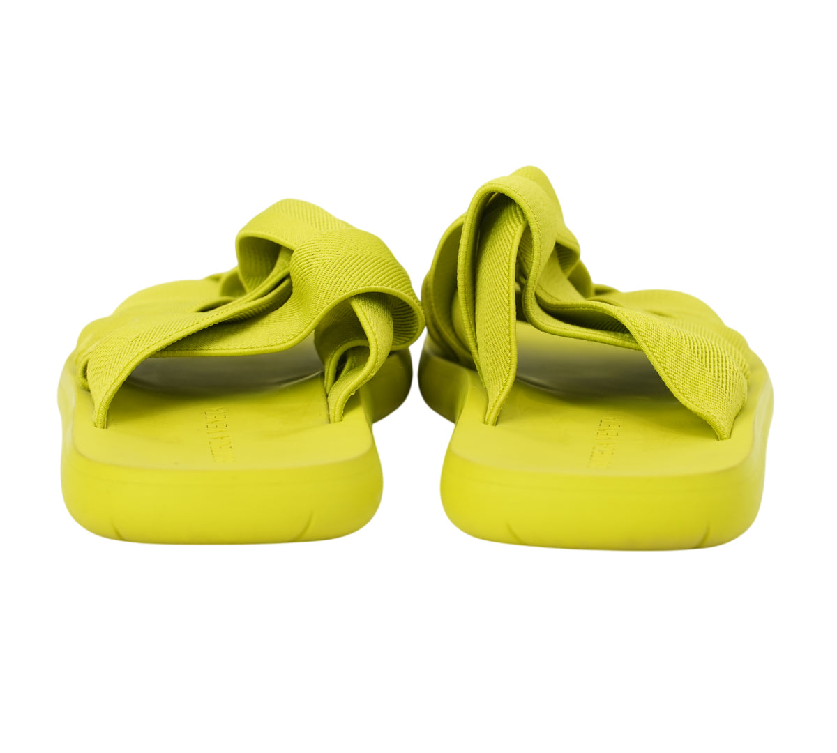 Bottega Veneta  Kiwi Intrecciato Elastic Plat Slides Size 41 - Eur