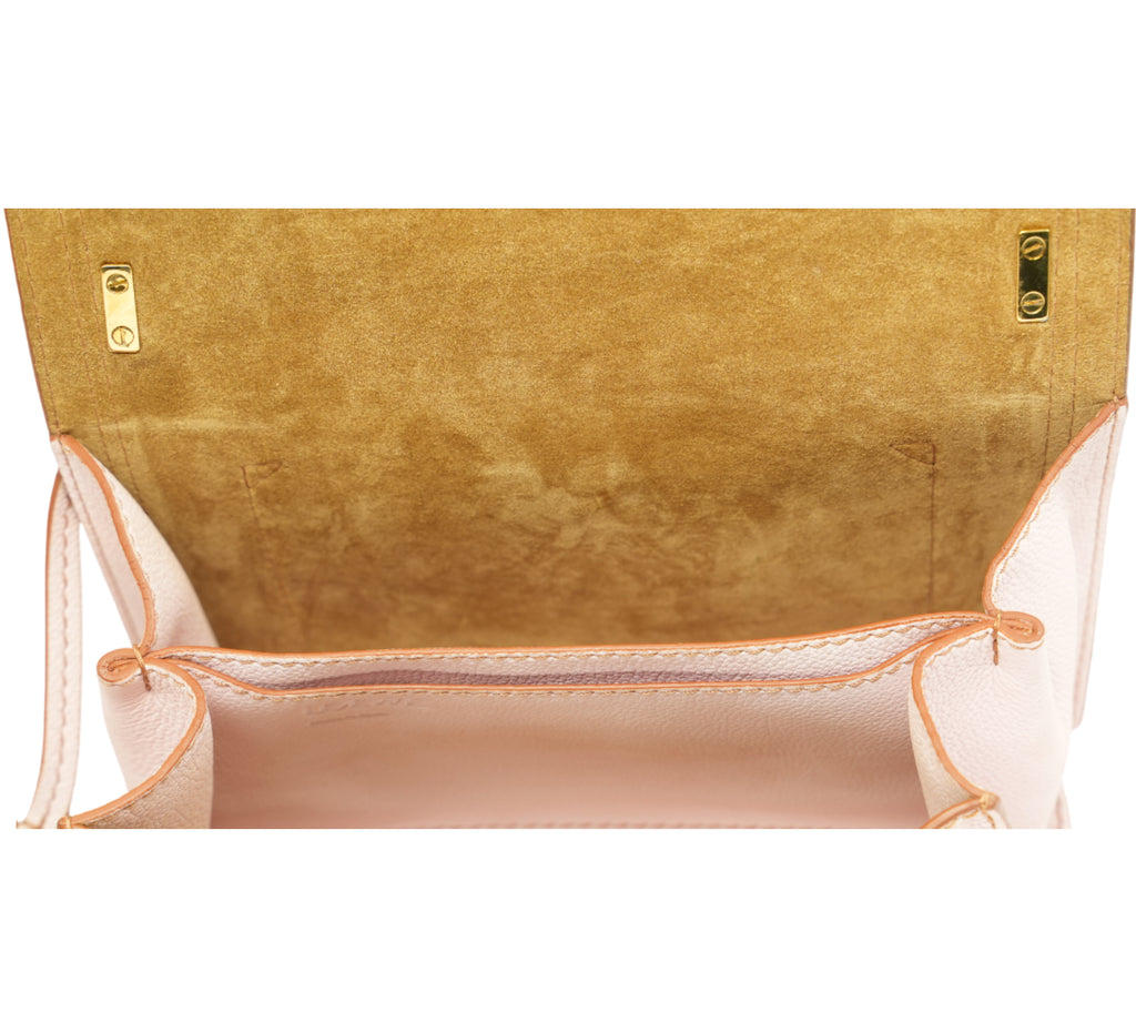 Soft Pink Grained Calfskin Barcelona Shoulder Bag