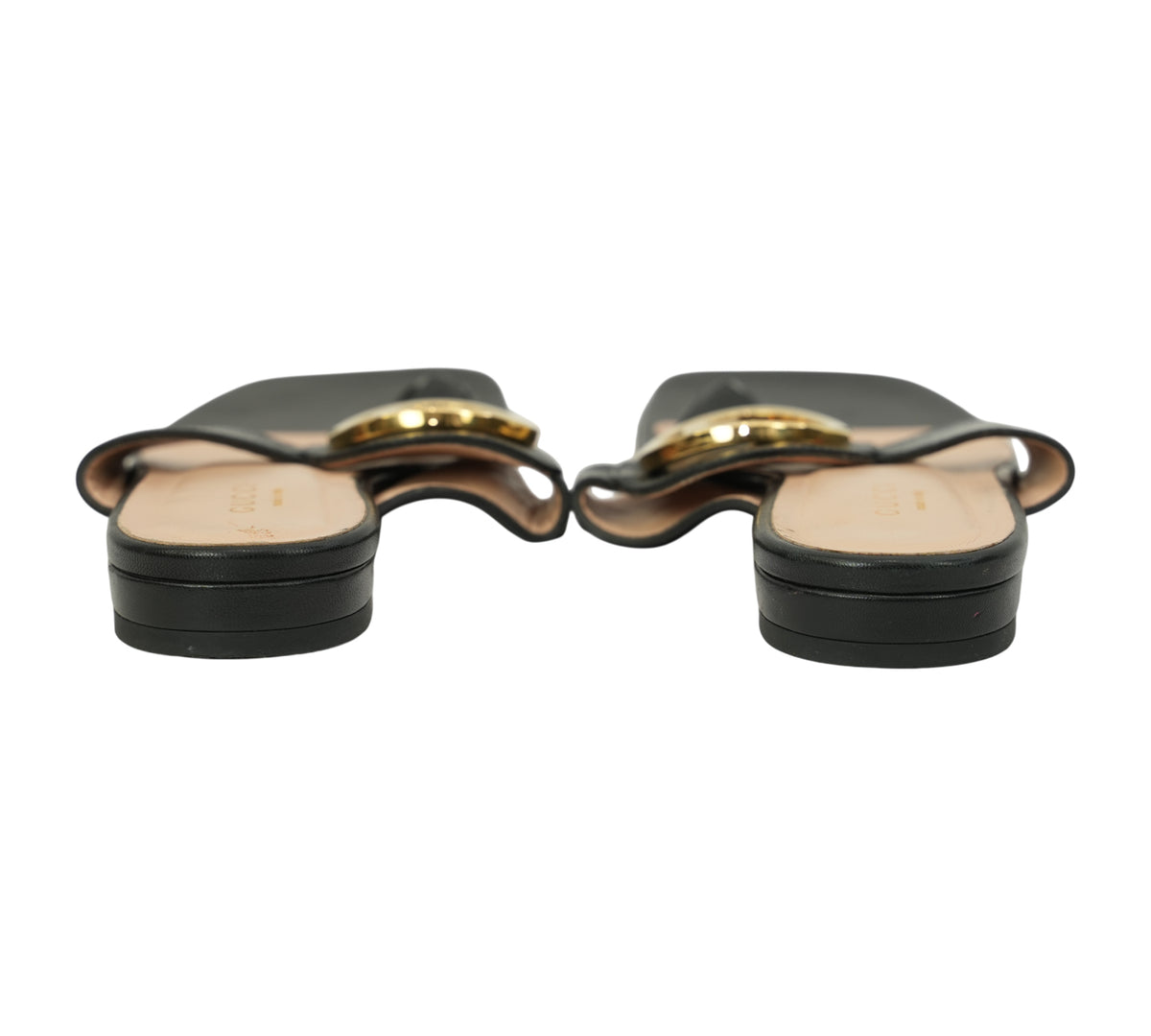 Gucci   Black Blondie Leather Thong Sandal Size 36.5 - Eur