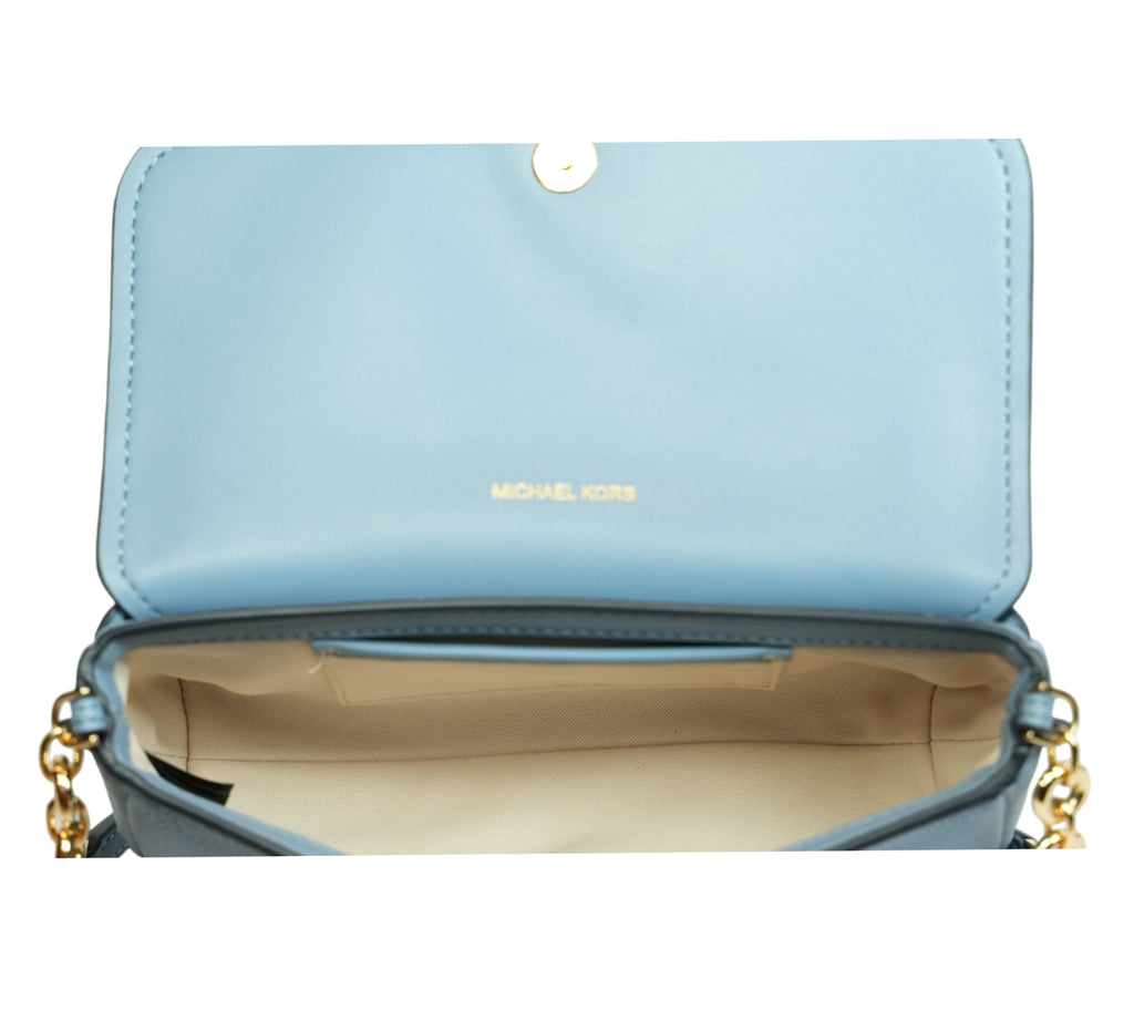 Chambray Nolita Small Pebbled Leather Flap Crossbody Bag