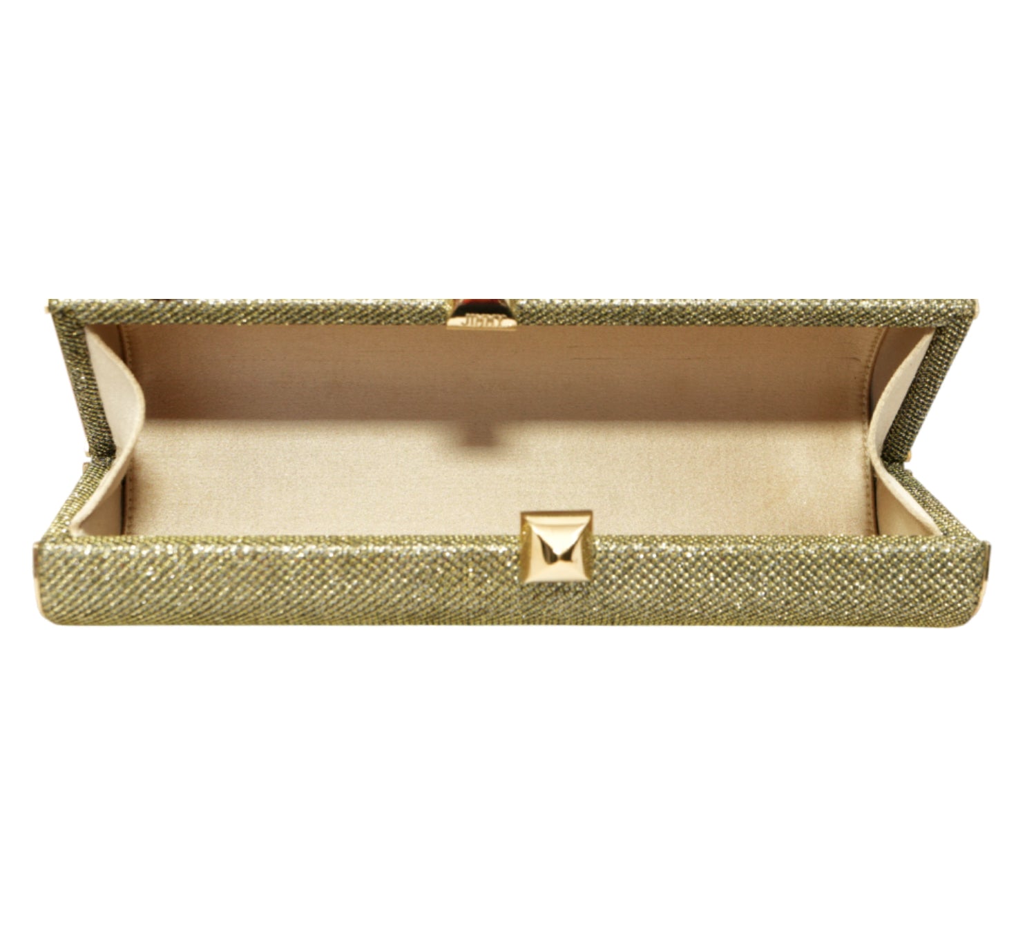 Tube Gold Glitter & Lurex Fabric Clutch