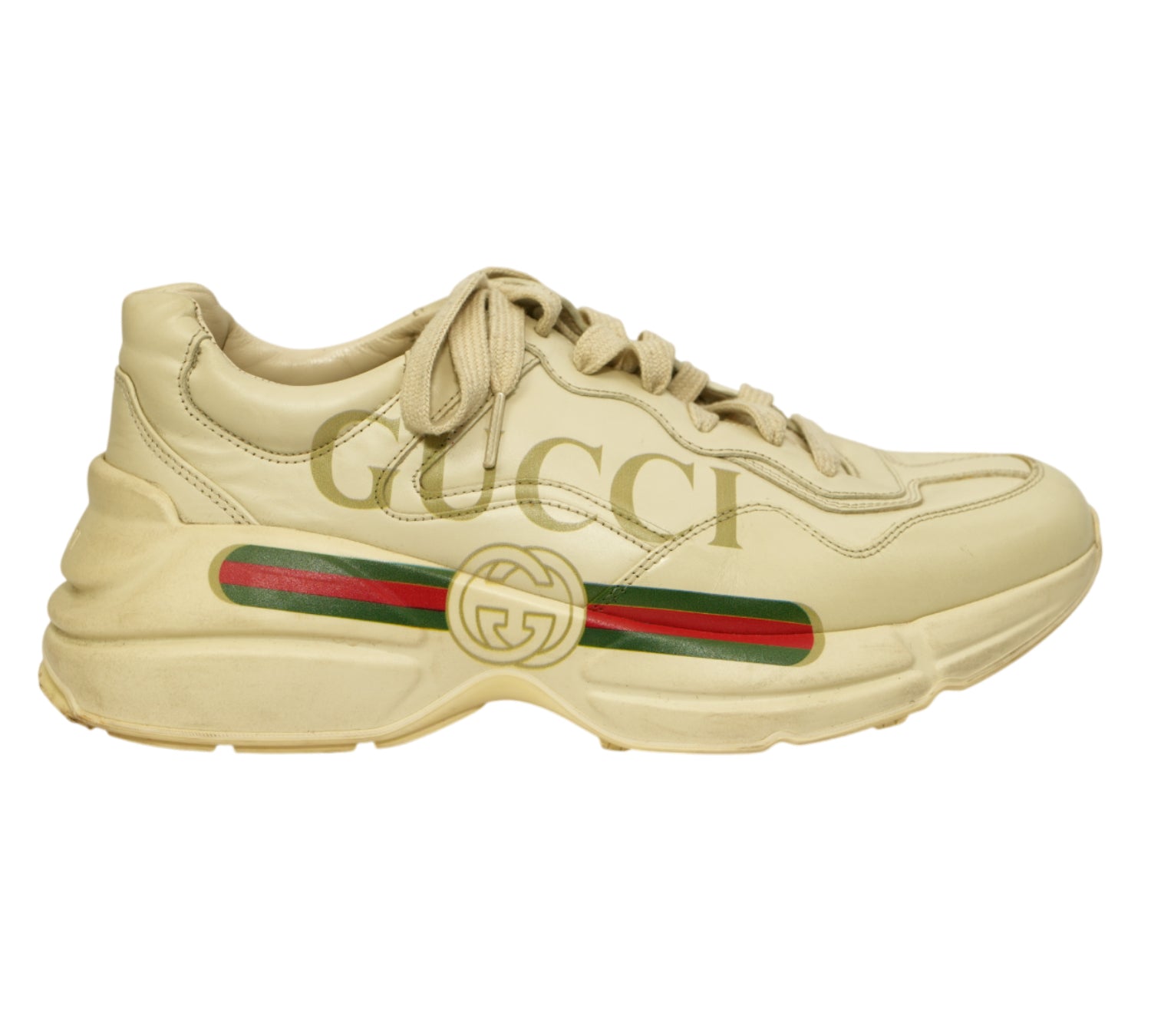 Rhyton Vintage Logo Leather Sneaker Size 6 - UK