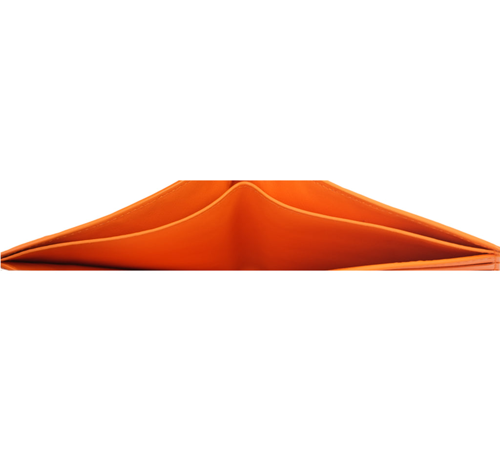 Orange Intrecciato Bi-Fold Wallet