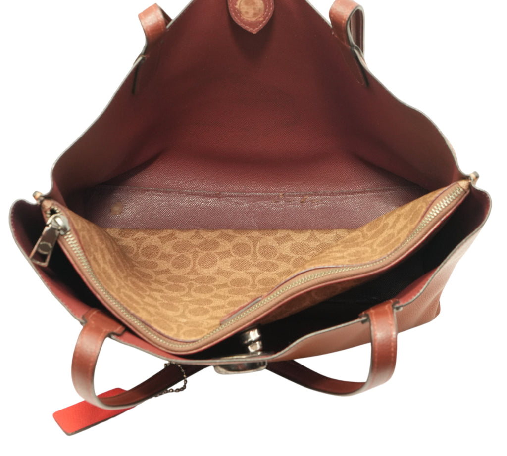 Colorblock Polished Pebble Leather Willow Tote