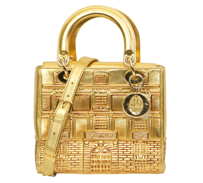 Gold Lady Dior Art Limited Edition Penny Slinger Bag