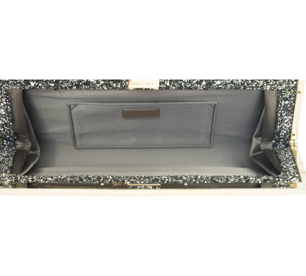 Milla Coarse Glitter Clutch Bag.