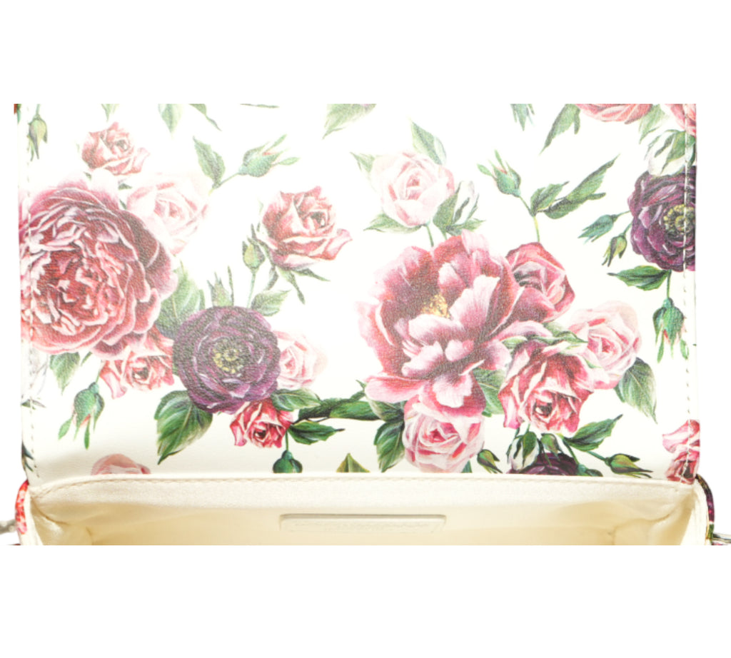 DG Girls Rose Print Brocade Shoulder Bag