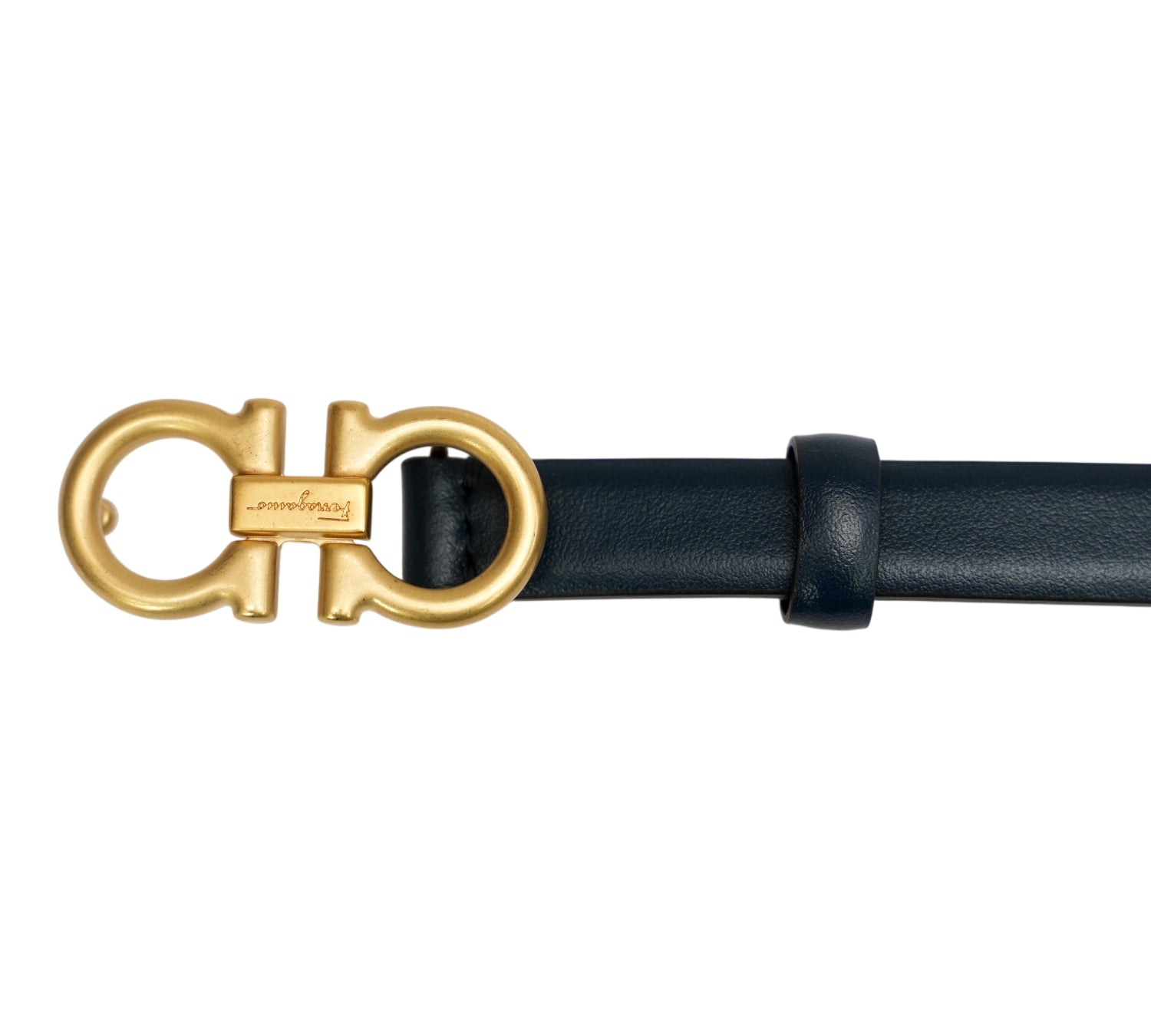 Navy Blue Reversible & Adjustable Gancini Belt Size - 85 Cm