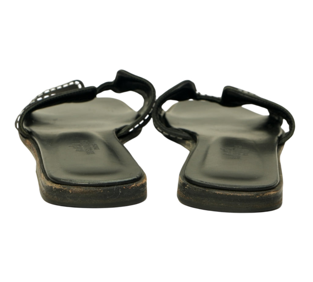 Noir Oran Sandal Size 37 - Eur