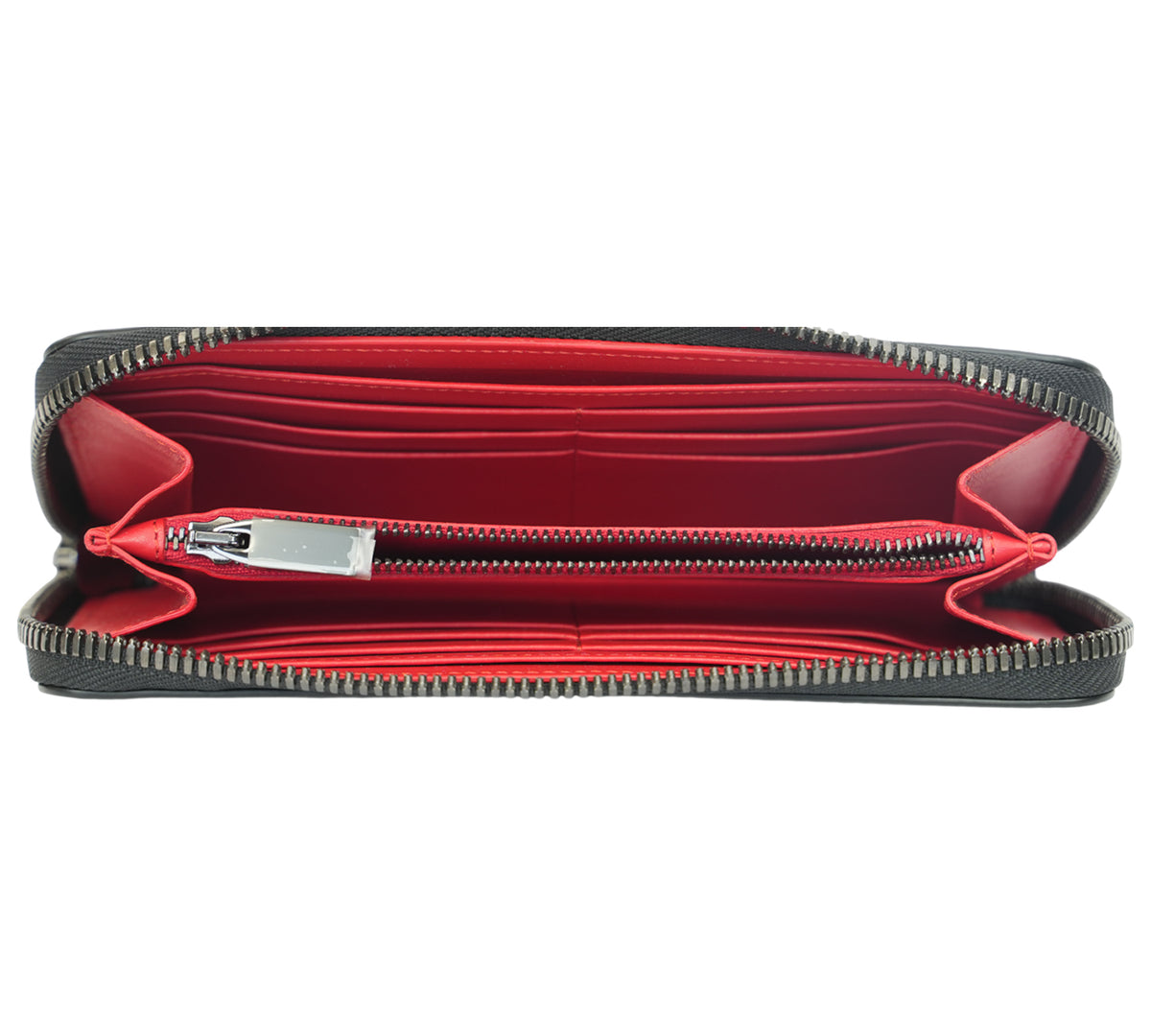 Christian Louboutin Black/Red Calf Leather & Rubber Panettone Wallet