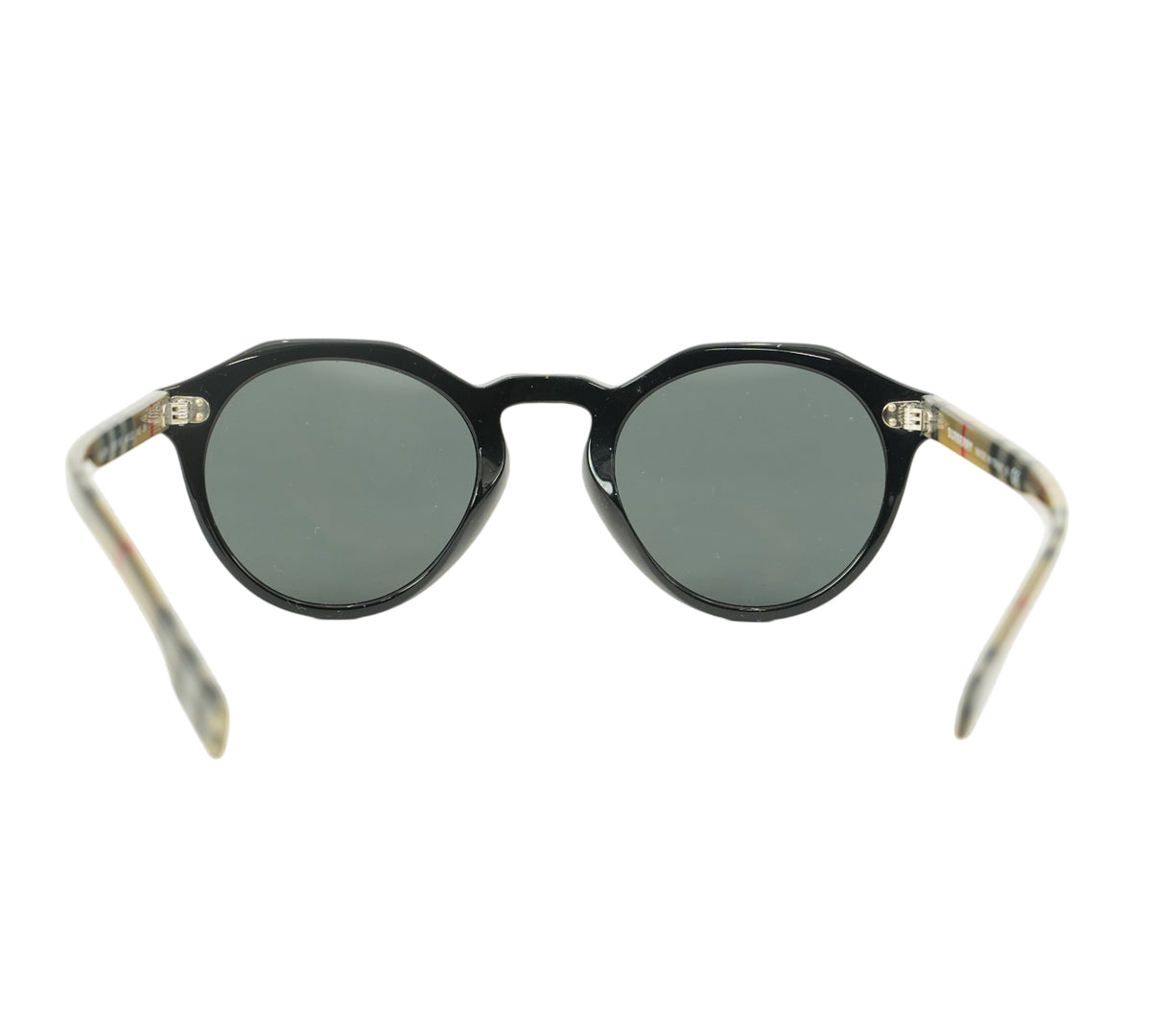 Burberry  Black House Check Round Sunglasses
