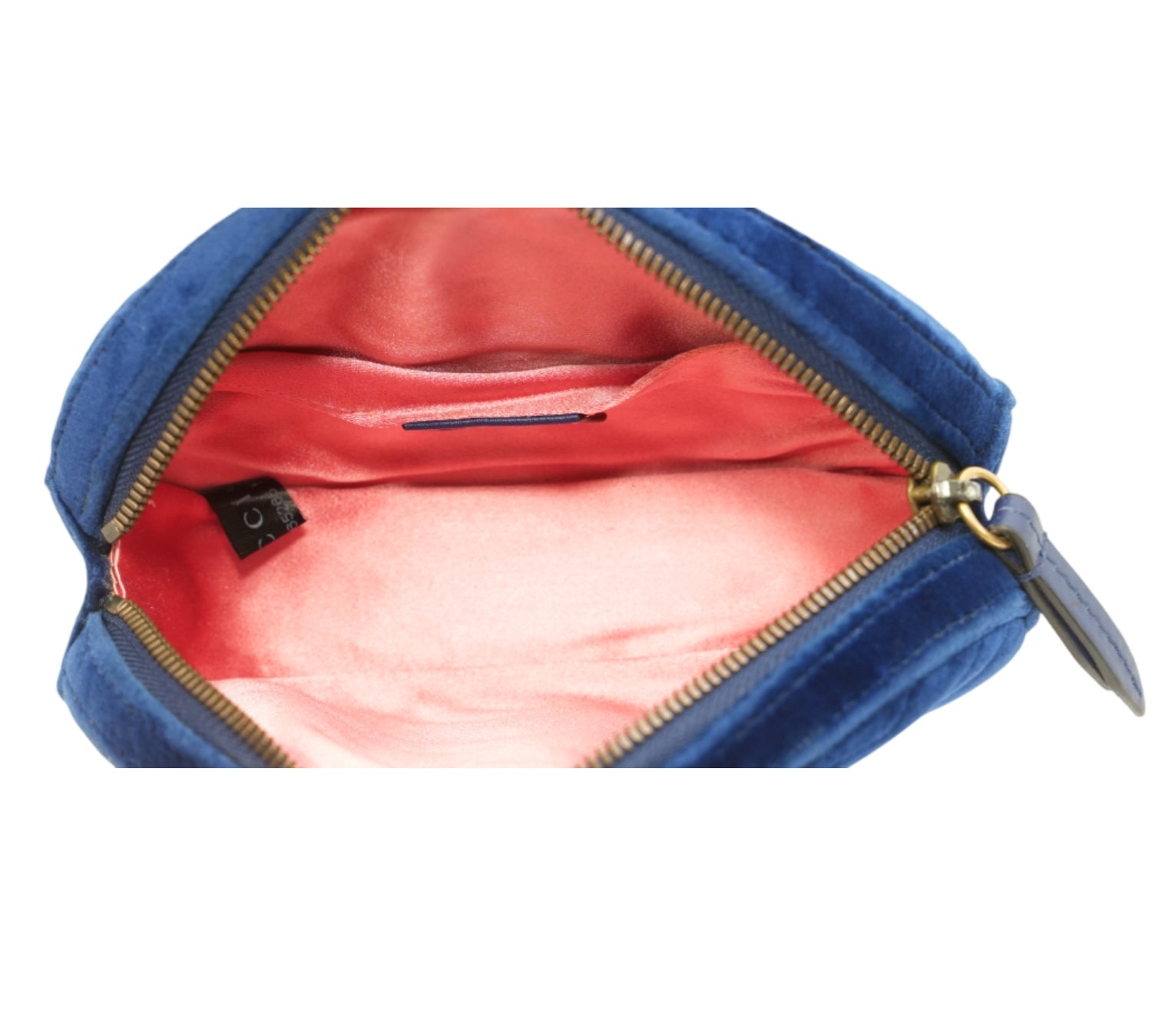 Cobalt Blue GG Marmont Matelassé Velvet Belt Bag