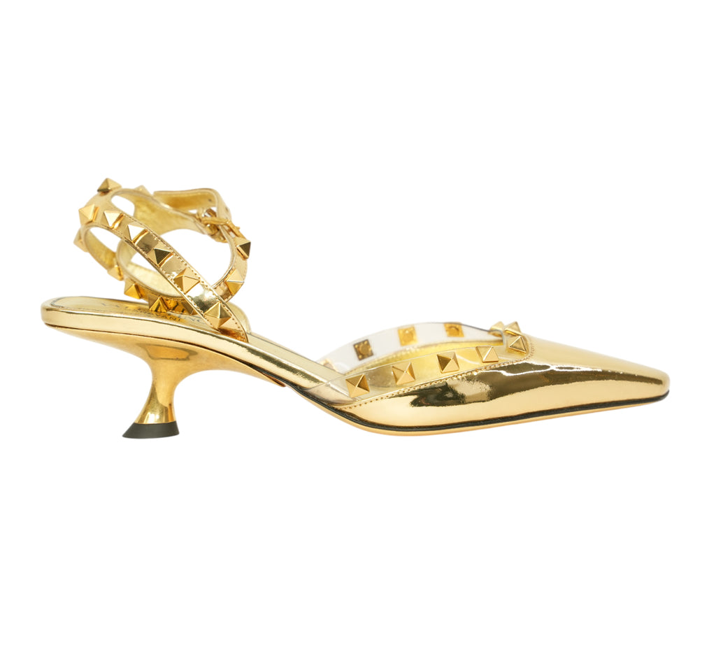 Garavani Rockstud Mirrored-Leather Pumps Size 35.5 - Eur