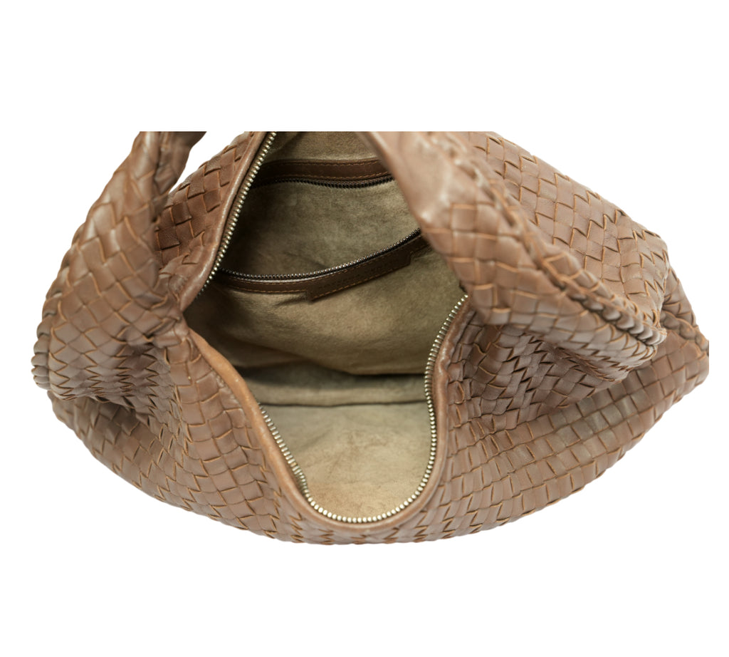 Brown Intrecciato Veneta Hobo Bag