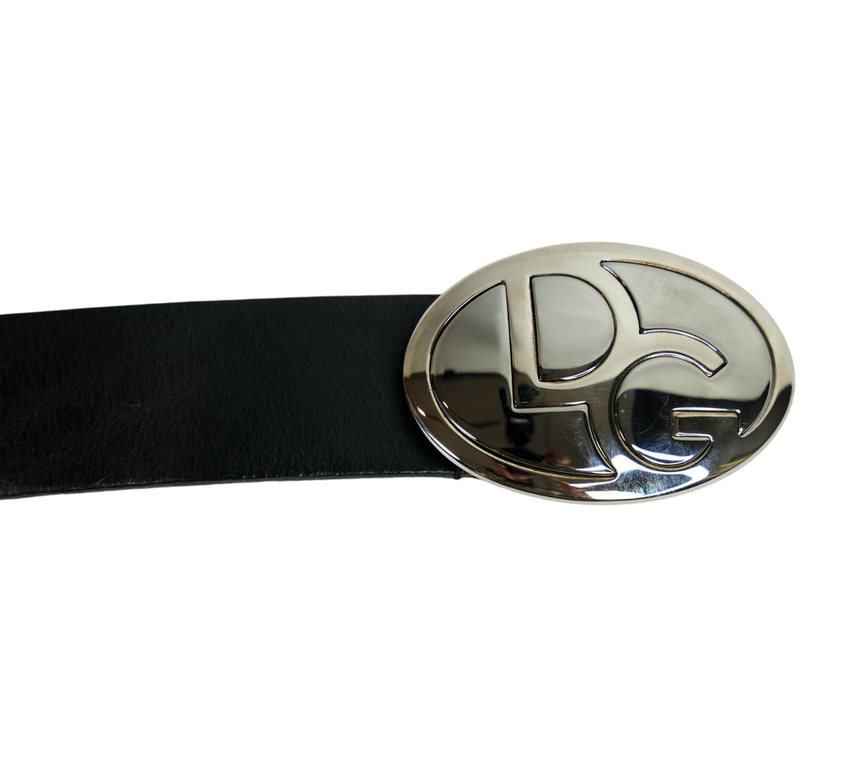 Dolce & Gabbana Oval DG Logo Buckle Belt Size 85 - Cm