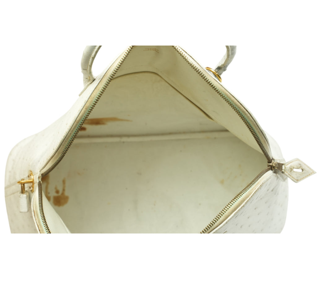 Ostrich Leather Bolide Bag