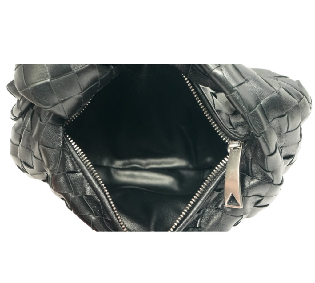 Black Intrecciato Leather Mini Jodie Bag