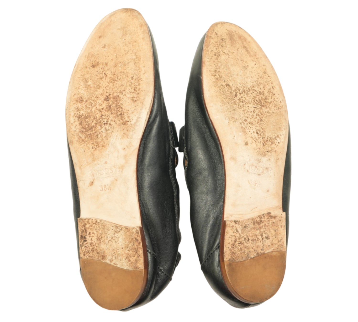 Tods  Double T Leather Elastic Back Loafers Size 38.5 - Eur