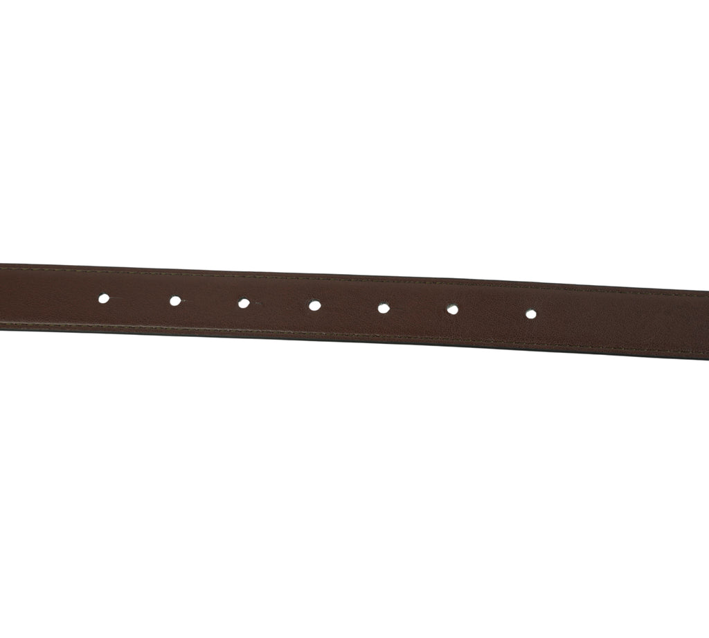 White K/Block Leather Belt Size - 85 Cm