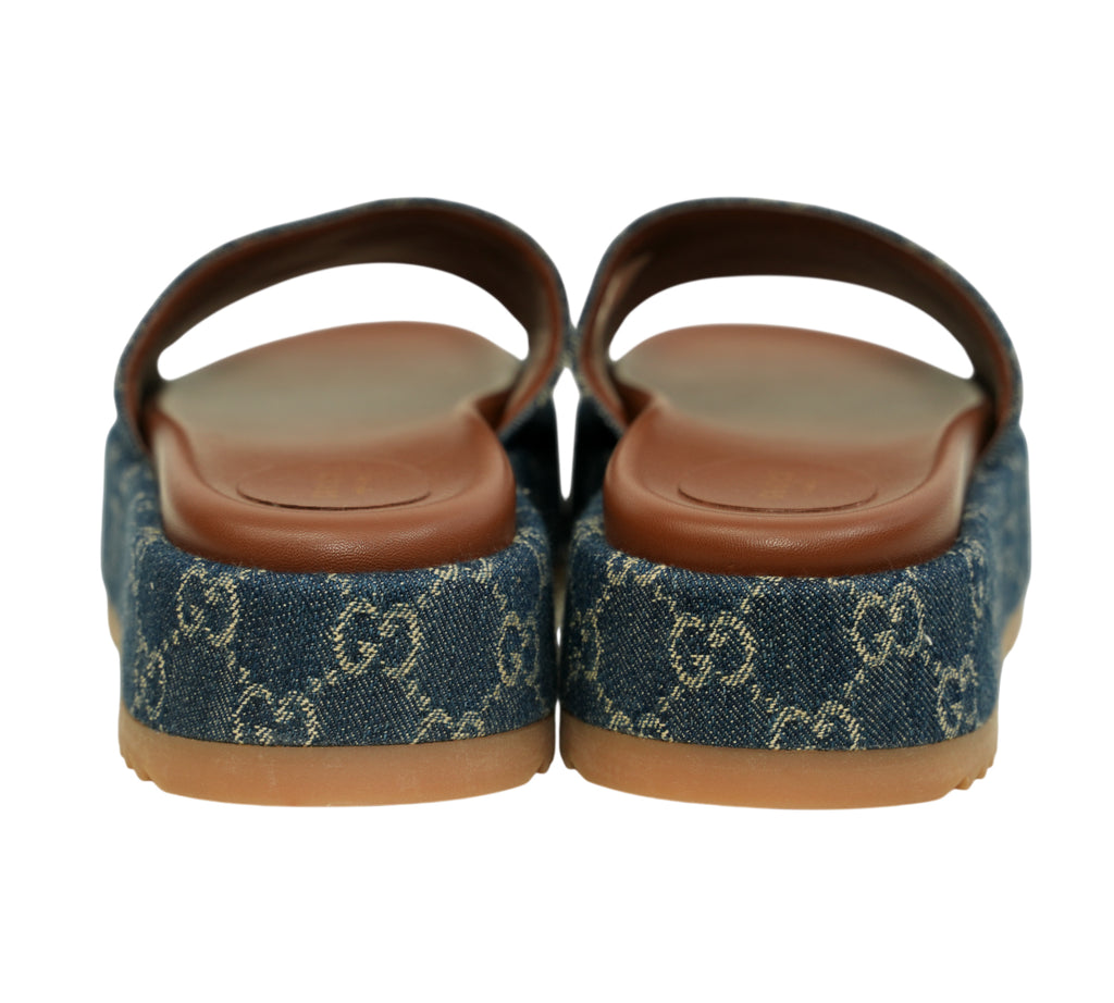 Angelina GG Denim Platform Slide Size 40 - Eur