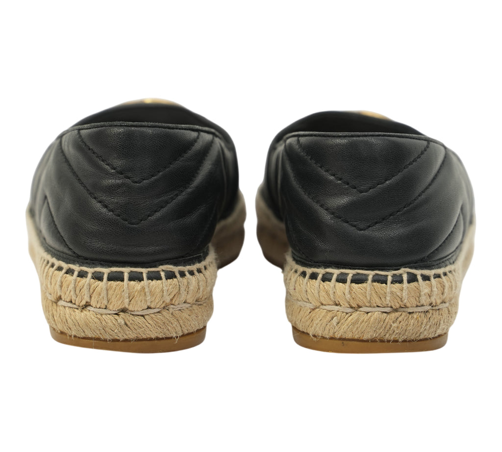 Double G Matelassé Leather Espadrilles Size 35 - Eur