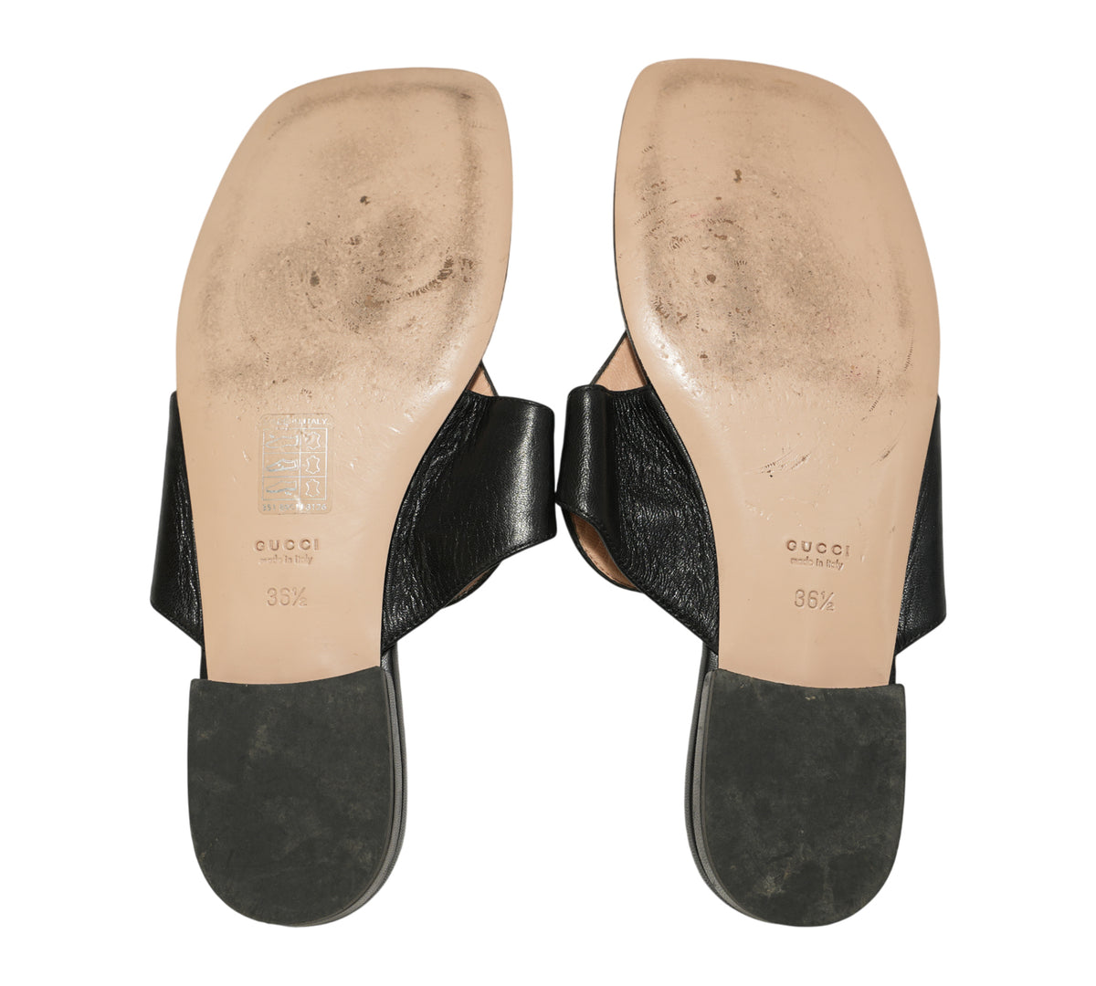 Gucci   Black Blondie Leather Thong Sandal Size 36.5 - Eur