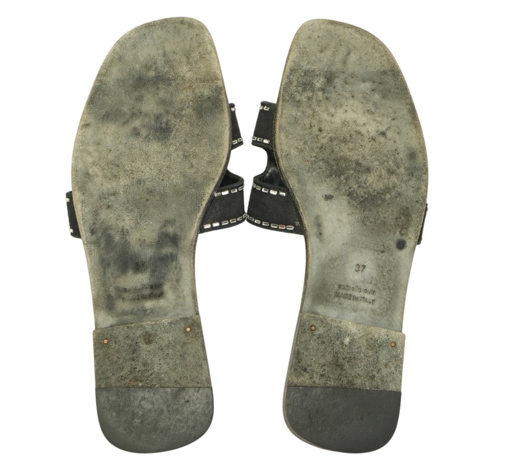Noir Oran Sandal Size 37 - Eur
