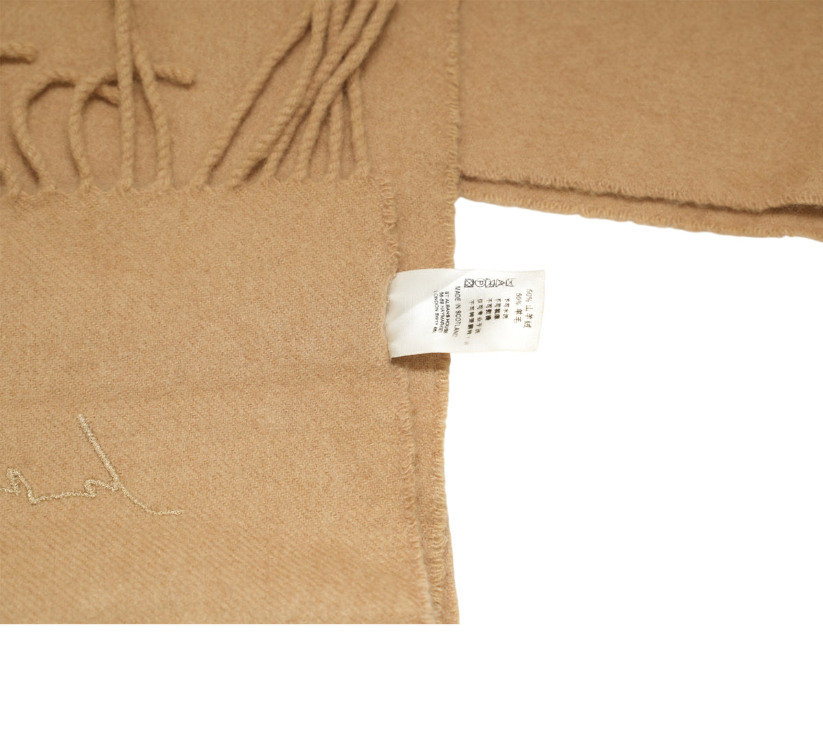 Burberry  Solid Cashmere Fringed Scarf