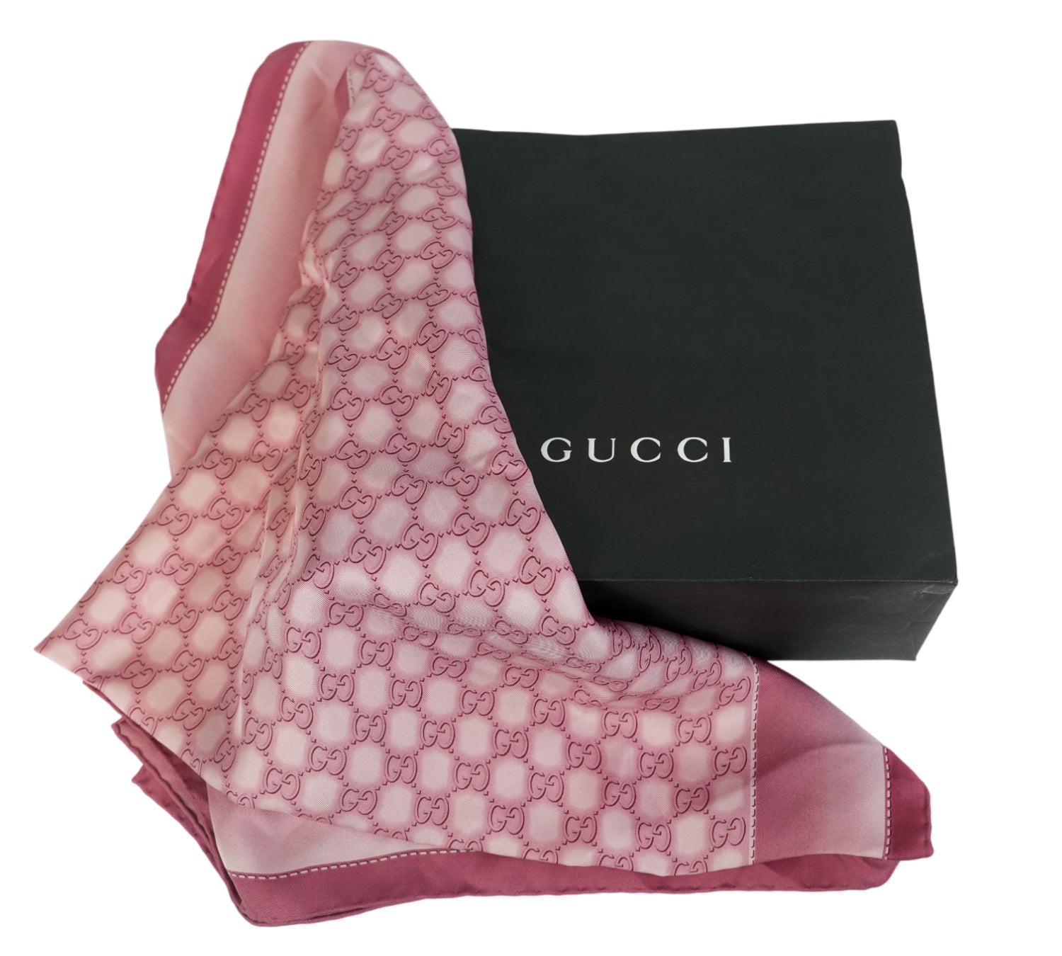 Soft Rose Pink GG Jacquard Silk Scarf