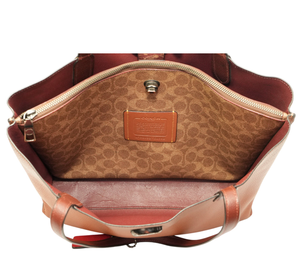 Colorblock Polished Pebble Leather Willow Tote