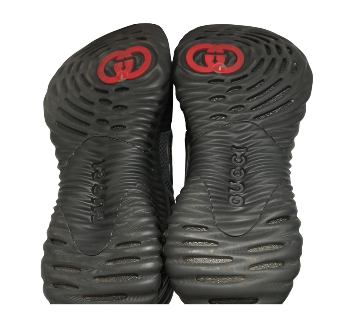 Gucci   Black Interlocking G Low-Top Ripple Sneakers Size - 8