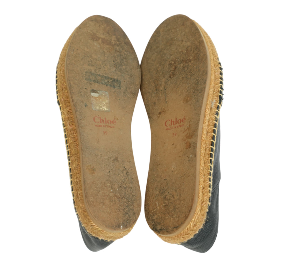Black Woody Flat Espadrille Size - 39 Eur