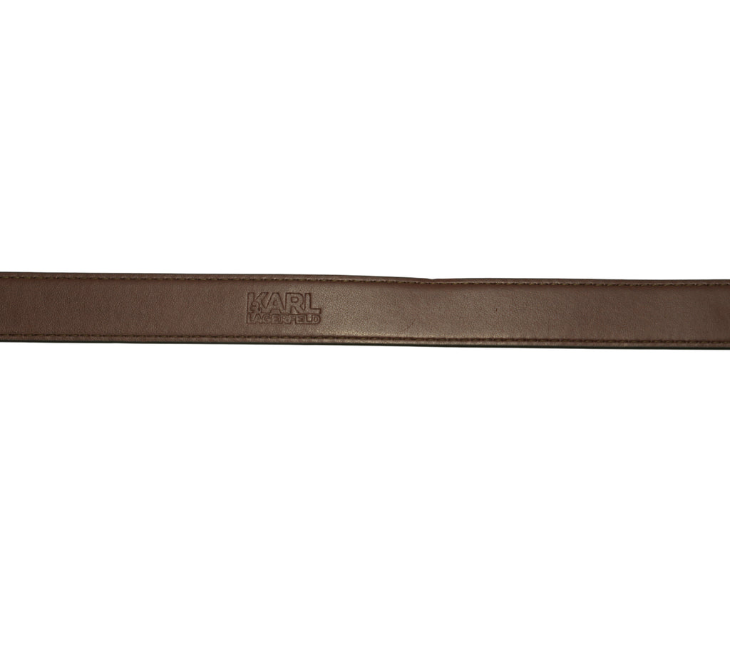 White K/Block Leather Belt Size - 85 Cm
