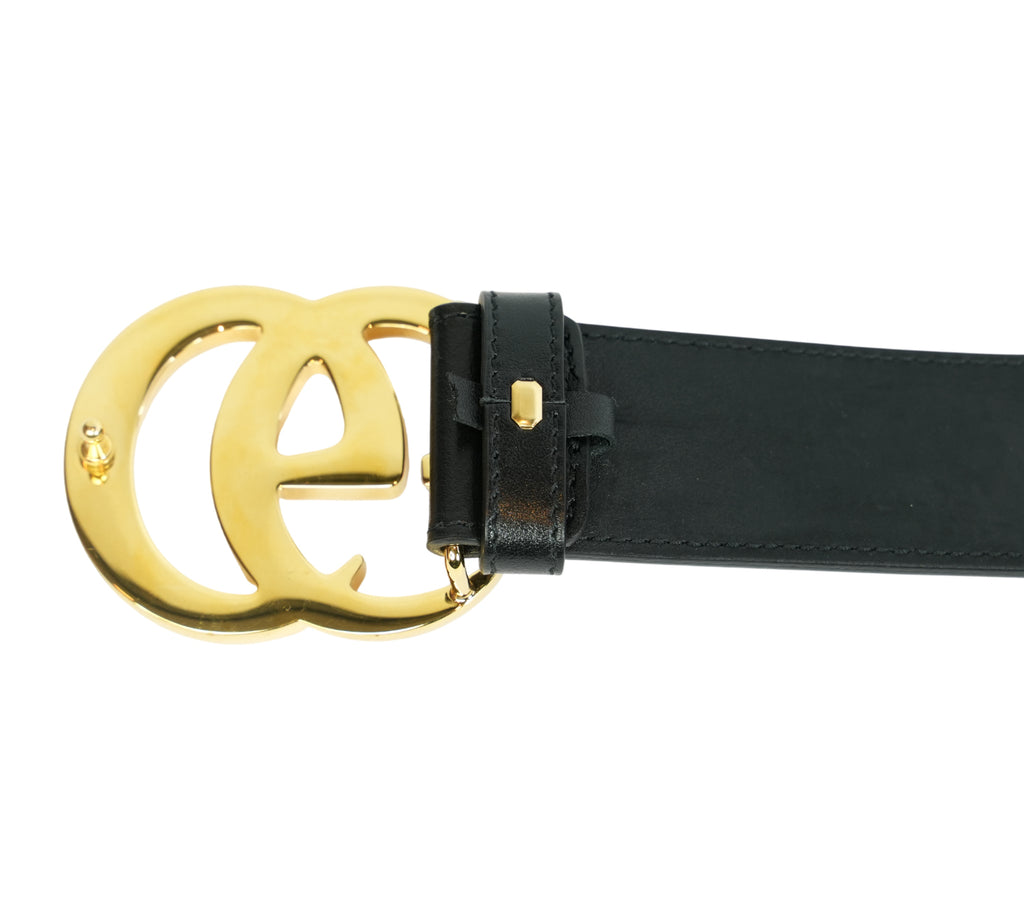 GG Marmont Black Leather Belt Size - 90 Cm